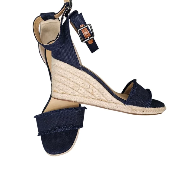 Lucky Brand Menika 2 Navy Espadrilles Shoes Wedge Heels Women's Size 6.5… - Picture 1 of 10